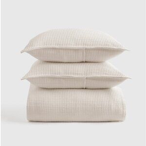 Full/Queen Organic Ribbed Cotton Coverlet Set by Quince